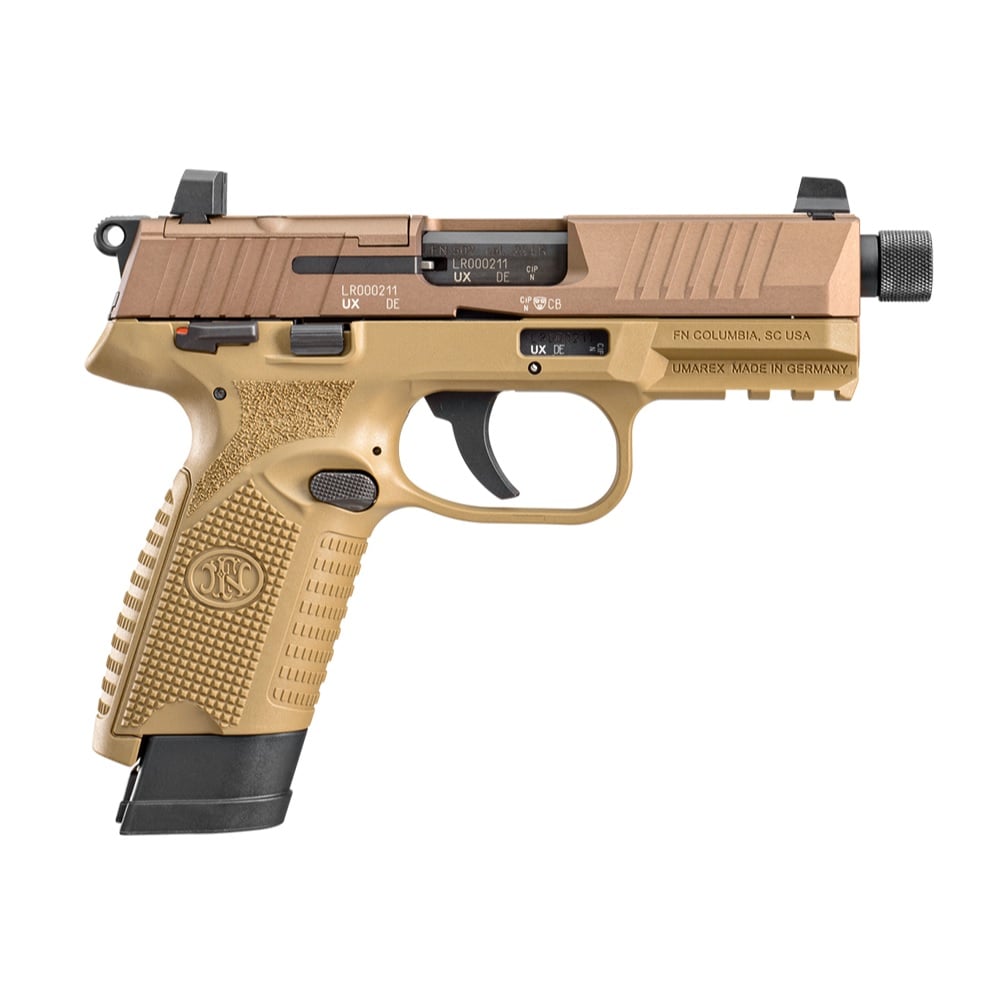 FN 502 Tactical .22LR Flat Dark Earth Pistol 4.6" 10+1/15+1RD 66-101006