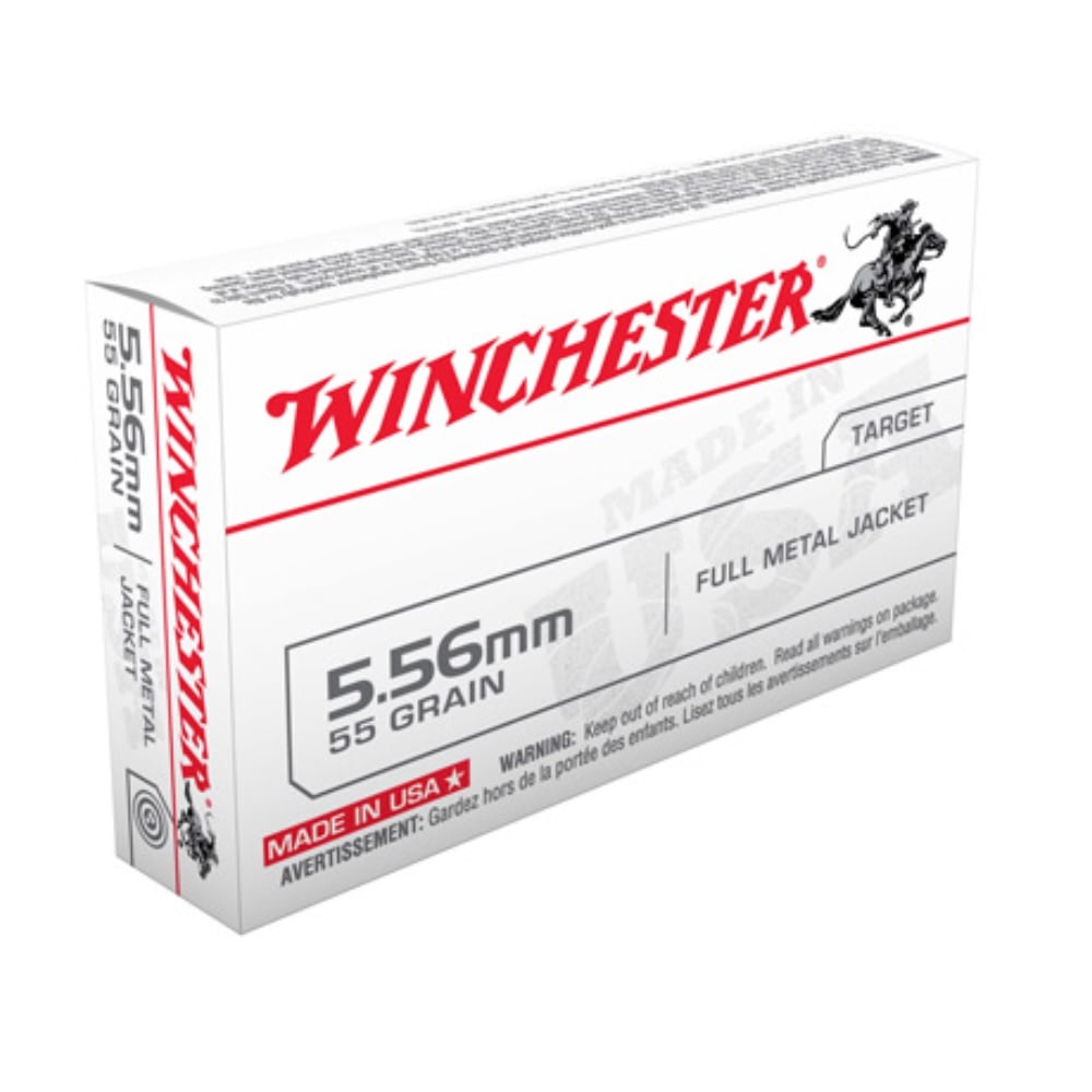 Winchester USA 5.56mm 55GR FMJ Target Ammunition 20RD WM193K