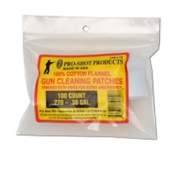 Pro-Shot Square Cleaning Patch .270-.38 Caliber 100 Ct #102