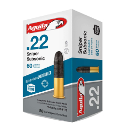 Aguila Special Sniper .22LR 60GR Lead Round Nose Subsonic Ammunition 50RD 1B220112
