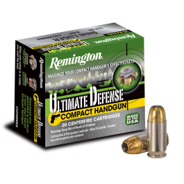 Remington Ultimate Defense Compact Handgun 9mm Luger 124 Grain BJHP, 20 Rounds CHD9MMBN