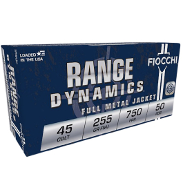 Fiocchi Range Dynamics .45 Colt 255GR FMJ Ammunition 50RD - 45LCCMJ