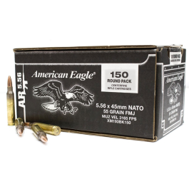 Federal American Eagle XM193 5.56x45mm 55 Grain FMJ, 150 Rounds XM193BK150