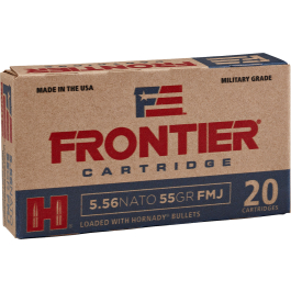 Hornady Frontier 5.56 NATO 55 Grain FMJ, 500 Round Case FR200