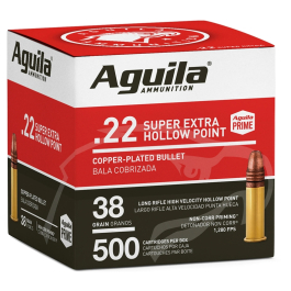 Aguila High Velocity .22 LR, 38GR High Velocity Hollow Point Ammunition 500RD Bulk Pack 1B221118