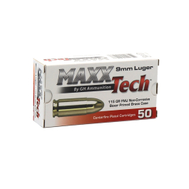 MaxxTech FMJ 115gr 9mm 50 Round PTGB9MMB