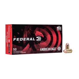 Federal American Eagle .380 Auto 95GR FMJ Ammunition 50RD AE380AP