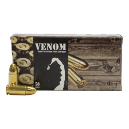 Venom 9mm 115 Grain FMJ, 50 Rounds 