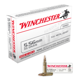 Winchester 5.56x45mm, 55 Grain FMJ Centerfire Ammunition 20 Rounds Q3131