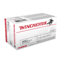 Winchester USA .380ACP 95GR FMJ Ammunition 100RD USA380VP