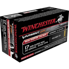 Winchester Varmint HV .17 WSM 20 Grain PT, 50 Rounds S17W20