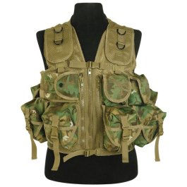 Mil-Tec 9-Pocket Tactical Vest, Arid/Woodland 10712056