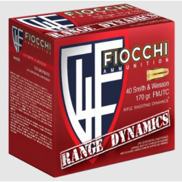 Fiocchi Range Dynamics .40 S&W, 170 Grain FMJTC, 100 Rounds 40ARD100