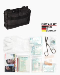 Mil-Tec 25-Piece First Aid Kit, Black, New Condition 16025302