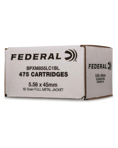 Federal XM855 Green Tip 5.56x45mm NATO, 62 Grain FMJ, 475 Rounds BPXM855LC1BL