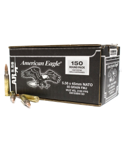 Federal American Eagle XM193 5.56x45mm 55 Grain FMJ, 150 Rounds XM193BK150