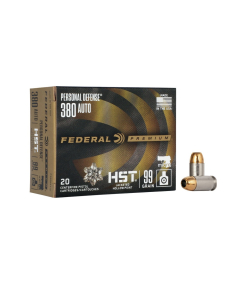 Federal Premium .380 Auto 99GR Personal Defense HST Ammunition 20RD P380HST1S