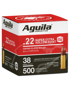 Aguila High Velocity .22 LR, 38GR High Velocity Hollow Point Ammunition 500RD Bulk Pack 1B221118