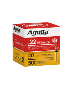Aguila .22LR 40GR Super Extra Copper-Plated Ammunition 500RD - 1B221115