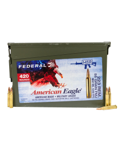 Federal American Eagle .223 Rem, 55 Grain FMJ, 420 Rounds in Ammo Can AE223BK420AC1