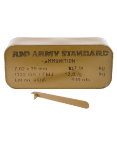 Red Army Standard 7.62x39mm, 122 Grain FMJ, 640 Round Tin Can AM3266