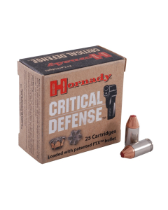 Hornady Critical Defense .380 Auto 90GR FTX Ammunition 25RD 90080