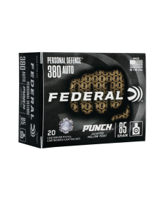 Federal Premium Punch .380 Auto 85GR Personal Defense JHP Ammunition 20RD PD380P1