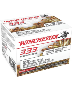 Winchester .22 LR 36GR Copper Plated Hollow Point Ammunition 333RD Bulk Pack 22LR333HP