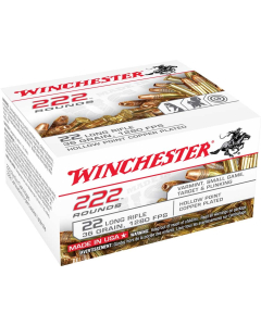 Winchester .22 LR 36 Grain Copper-Plated HP, 222 Rounds 22LR222HP