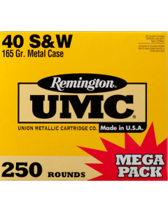 Remington UMC .40 S&W 165 Grain MC, 250 Rounds 23773