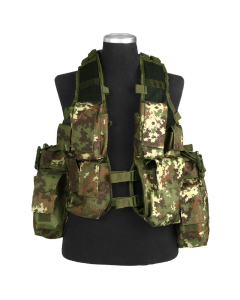Mil-Tec 12-Pocket Tactical Vest, Vegetato Woodland 10711042