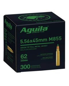Aguila 5.56x45mm NATO 62GR Green Tip FMJ Ammunition 300RD 1E556125