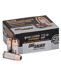 Sig Sauer V-Crown 9mm 115GR JHP Ammunition 50RD E9MMA1-50