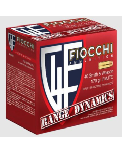 Fiocchi Range Dynamics .40 S&W, 170 Grain FMJTC, 100 Rounds 40ARD100