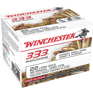 Winchester .22 LR, 36 Grain CPHP, 3330 Rounds Bulk Case 22LR333HP